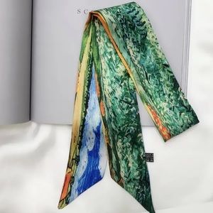 Two Van Gogh Oil Painting Thin Purse Scarves / Hair Bands / Scarves - #945